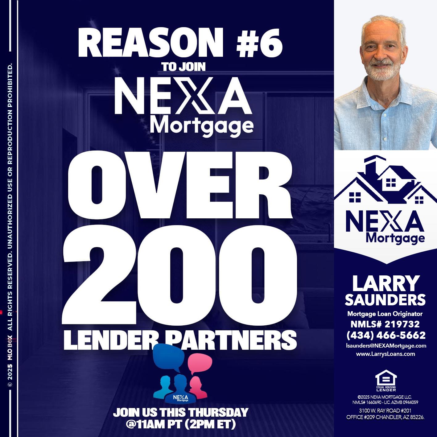 REASON 6 - Larry Saunders -Mortgage Loan Originator