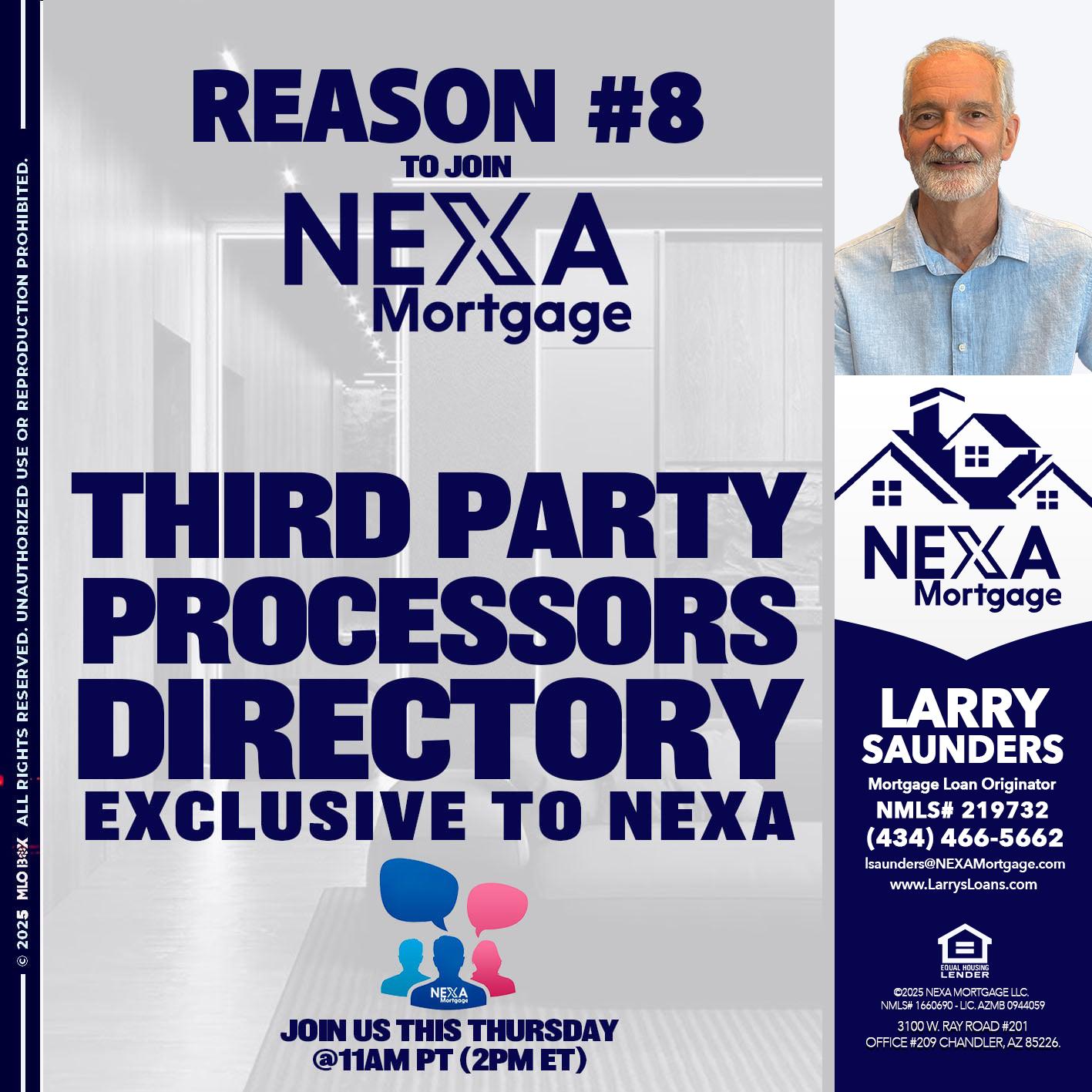 REASON 8 - Larry Saunders -Mortgage Loan Originator
