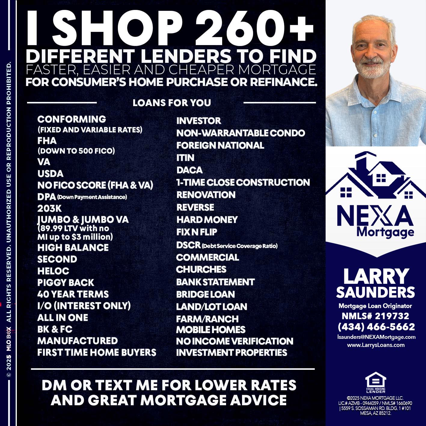 I SHOP +260 - Larry Saunders -Mortgage Loan Originator