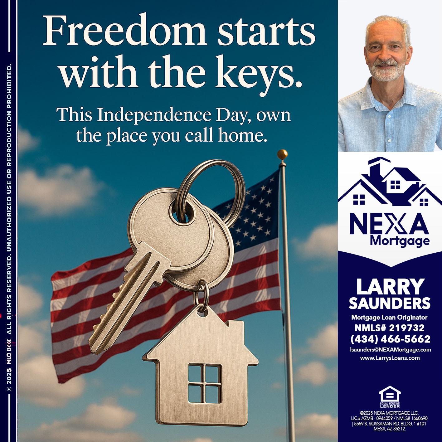 FREEDOM STARTS - Larry Saunders -Mortgage Loan Originator