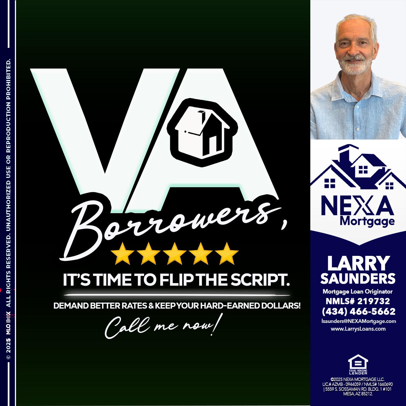 VA BORROWERS - Larry Saunders -Mortgage Loan Originator