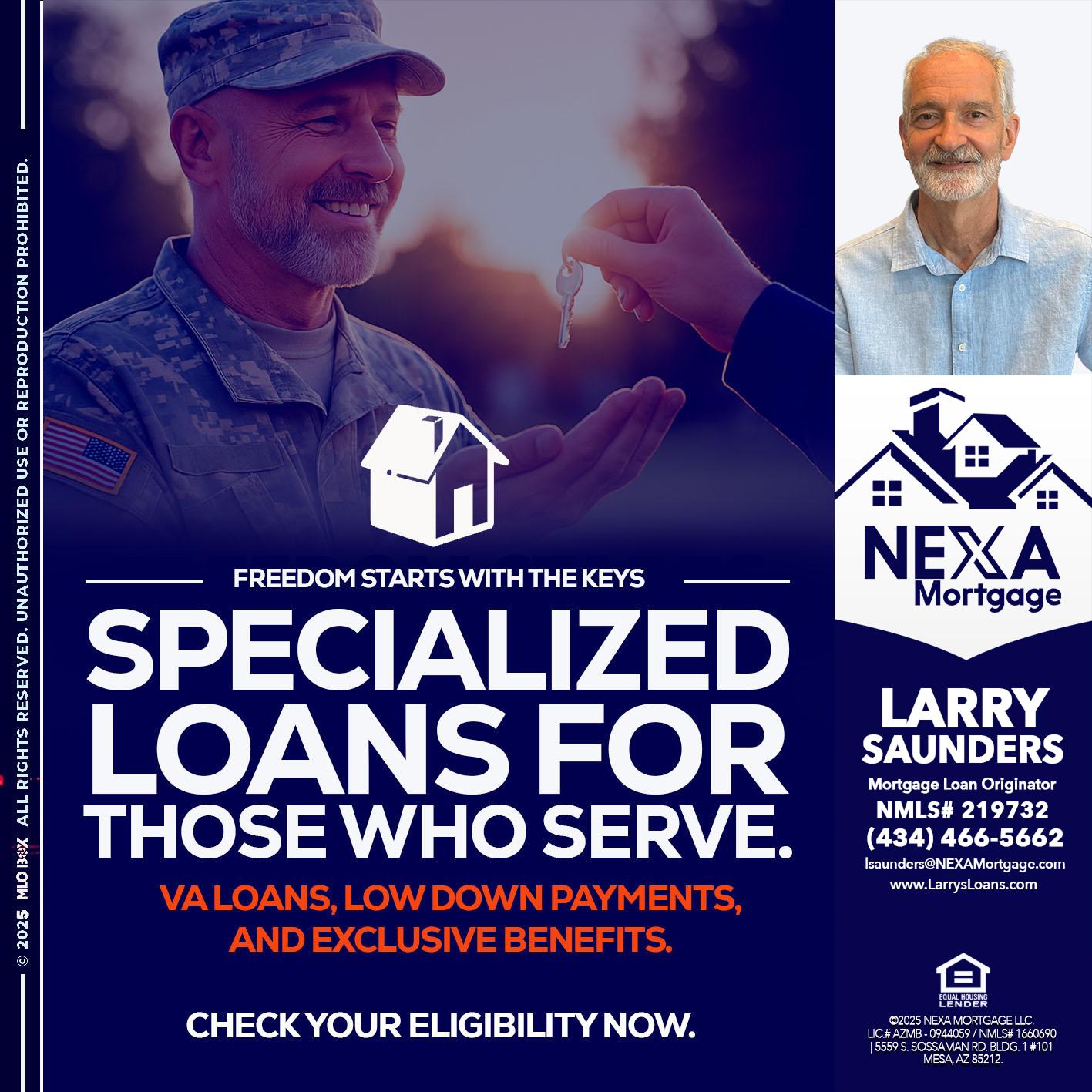 SPECIALIZED LOANS - Larry Saunders -Mortgage Loan Originator