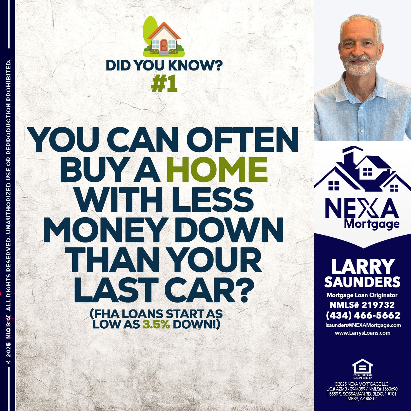 DID YOU KNOW #1 - Larry Saunders -Mortgage Loan Originator
