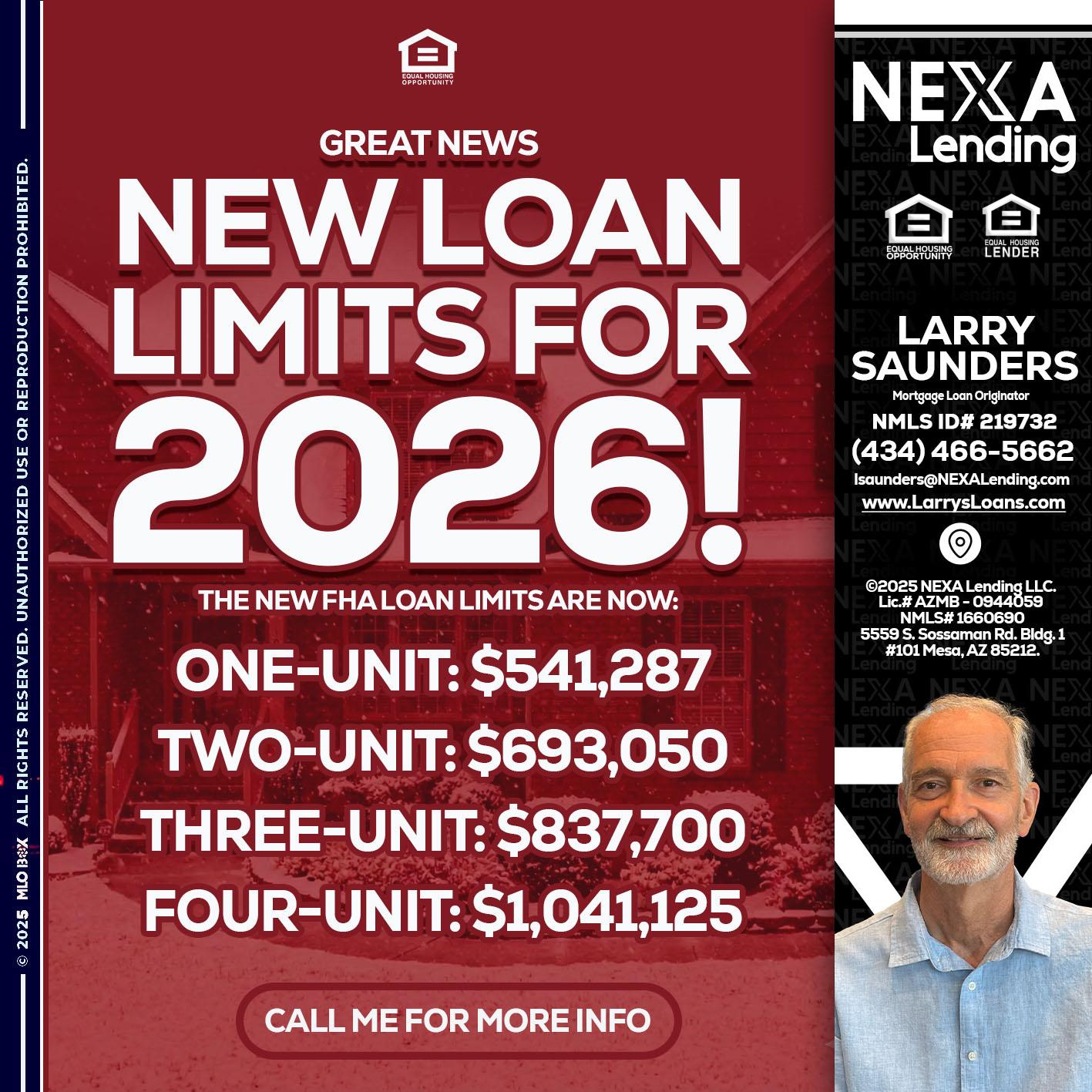 loan limits - Larry Saunders -Mortgage Loan Originator