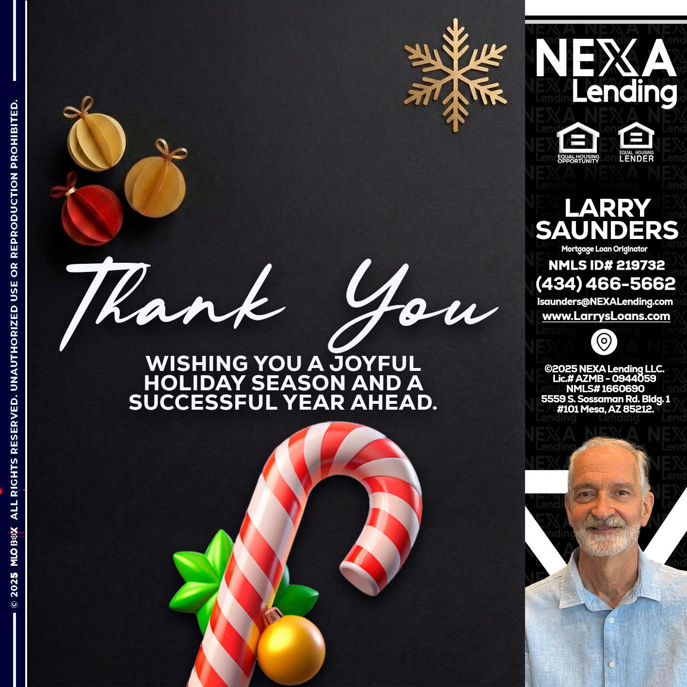 THANK YOU - Larry Saunders -Mortgage Loan Originator