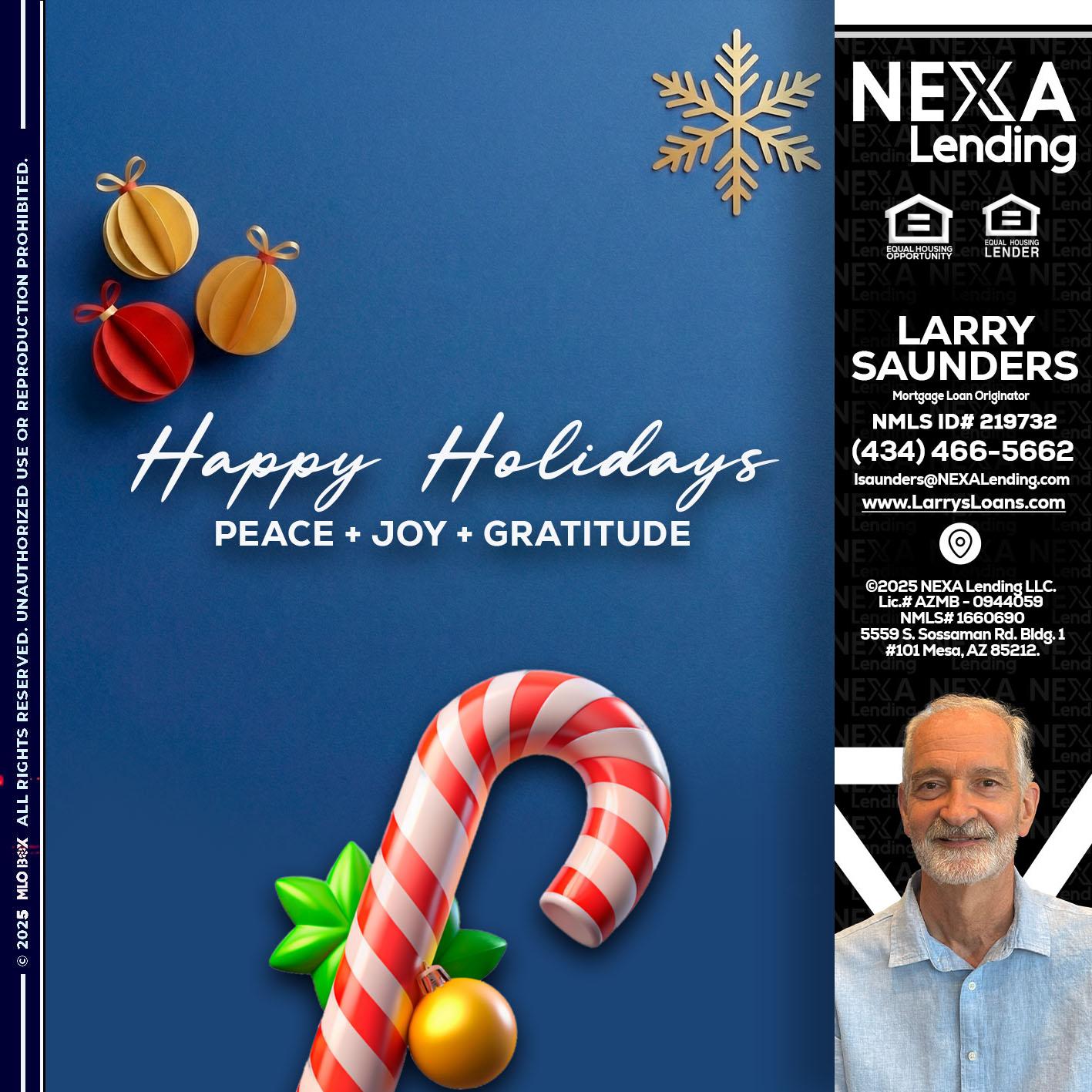 HAPPY HOLIDAYS - Larry Saunders -Mortgage Loan Originator