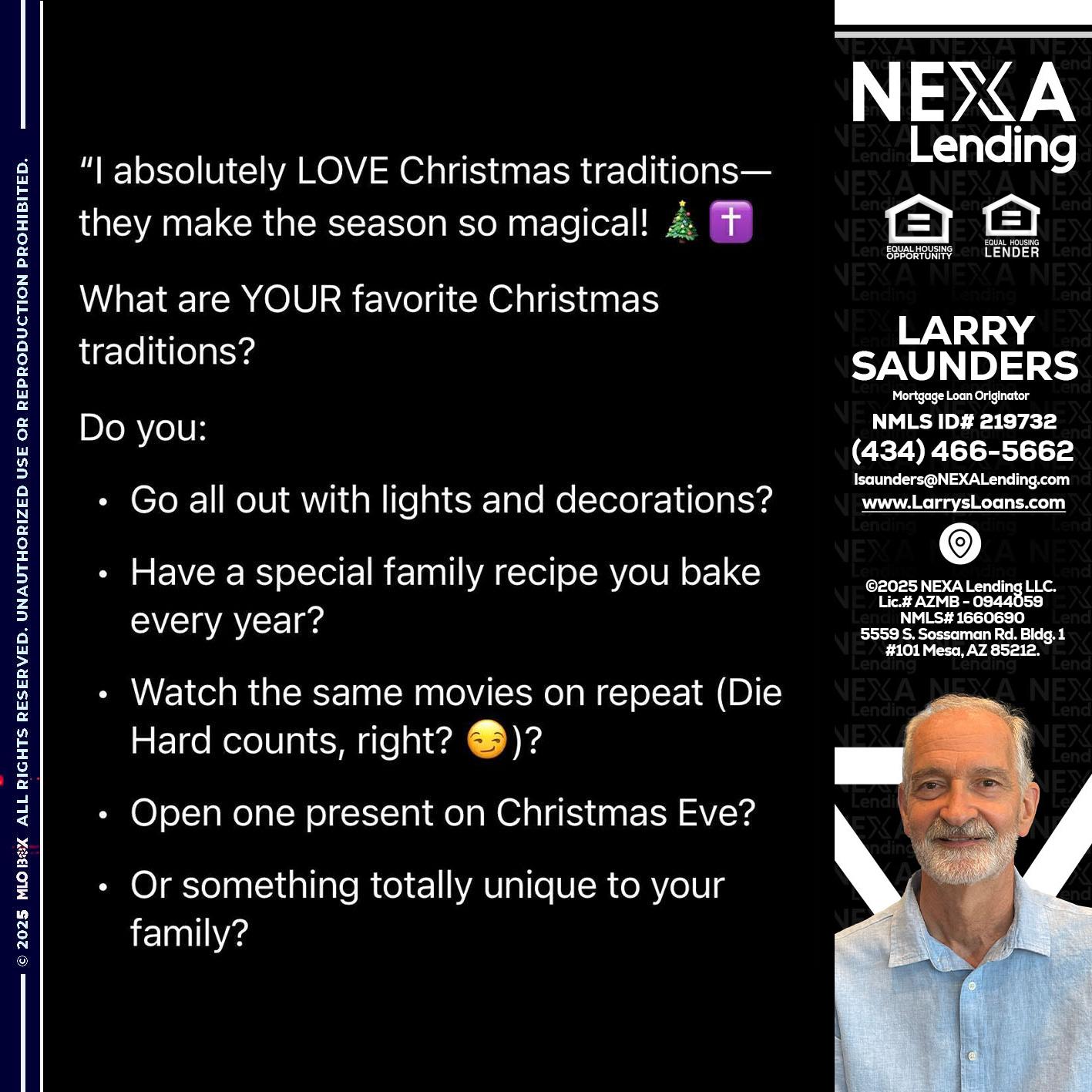 I love christmas - Larry Saunders -Mortgage Loan Originator
