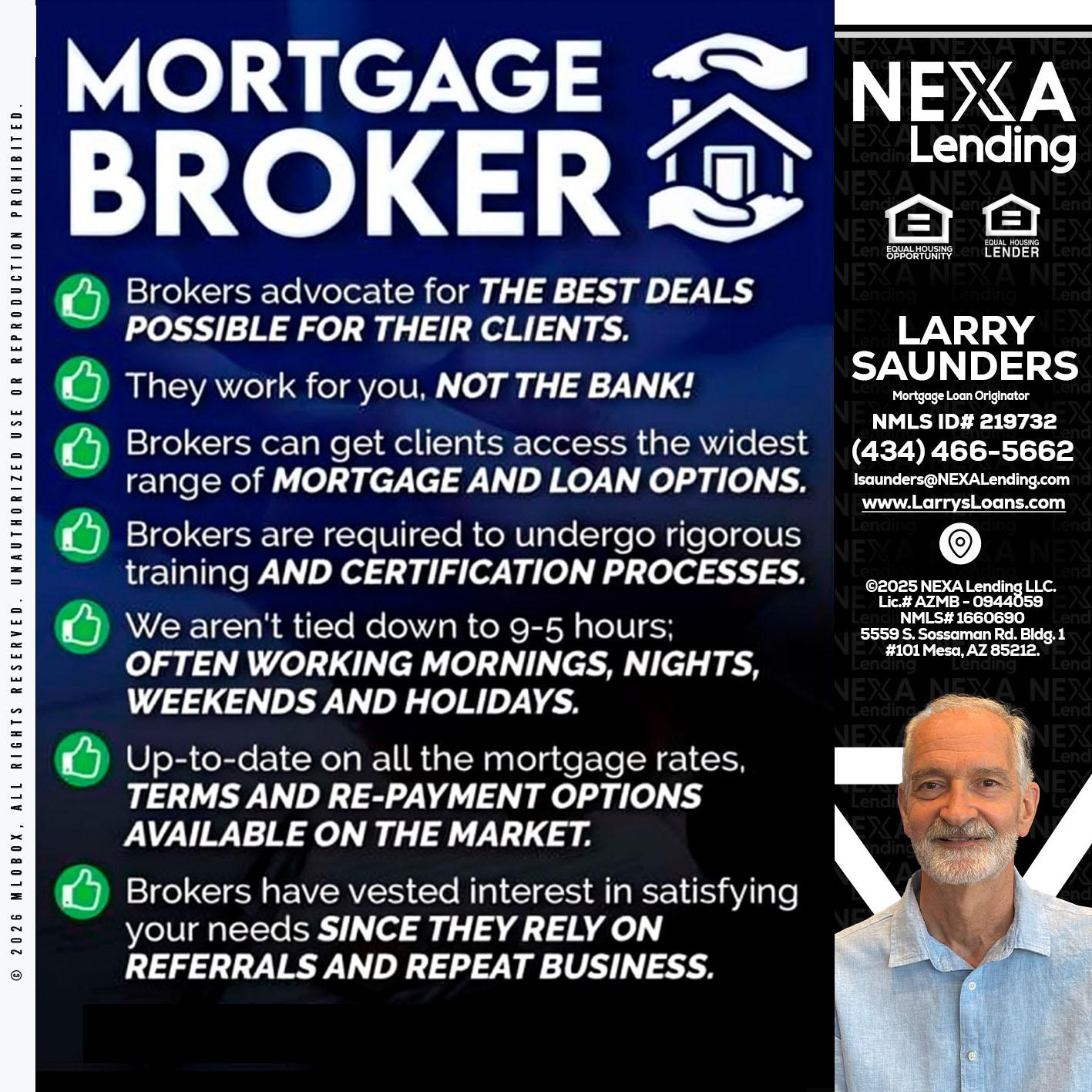 MORTGAGE BROKER - Larry Saunders -Mortgage Loan Originator