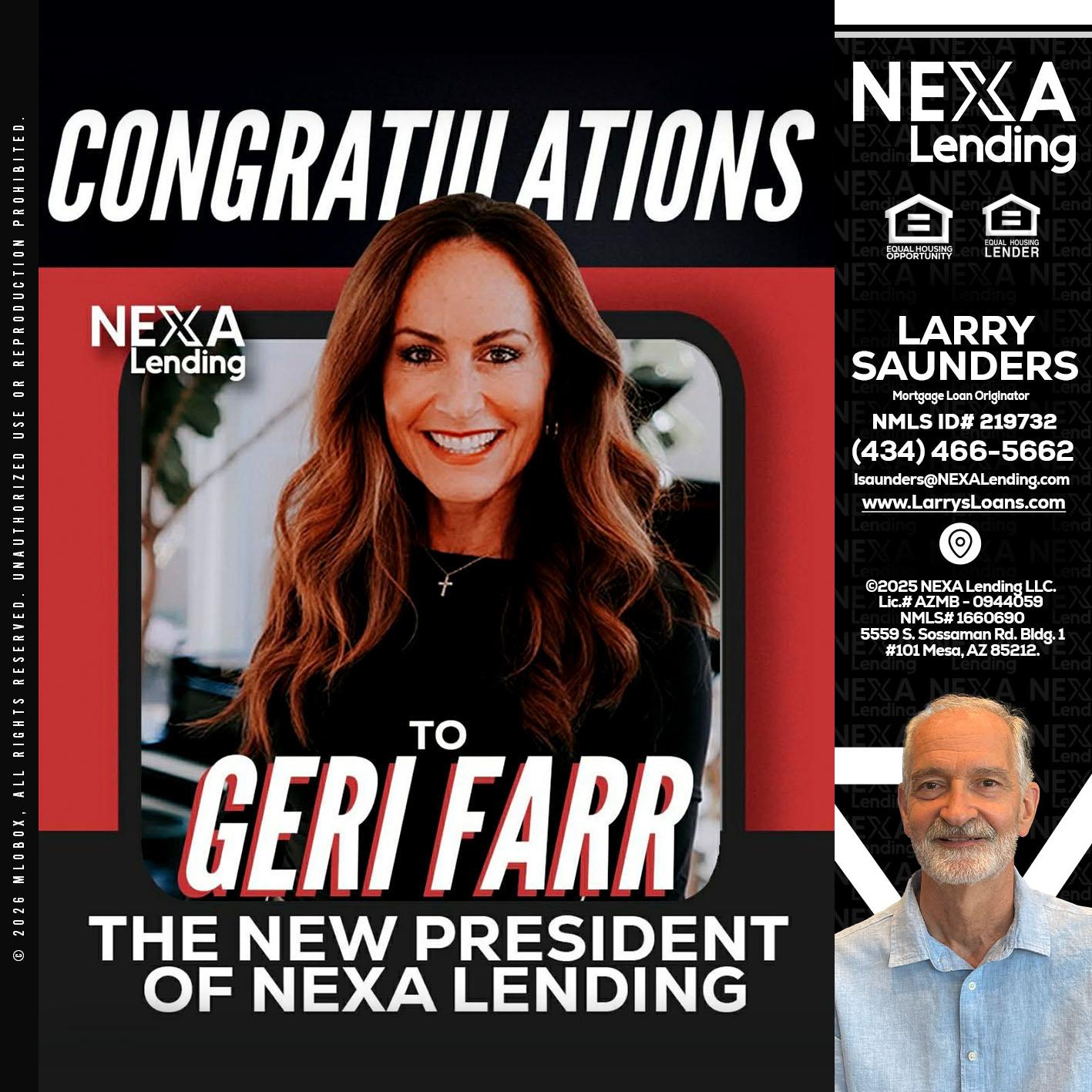 CONGRATULATIONS - Larry Saunders -Mortgage Loan Originator