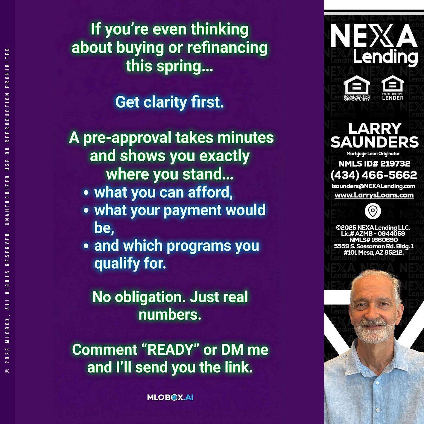 IF YOU THINKING - Larry Saunders -Mortgage Loan Originator