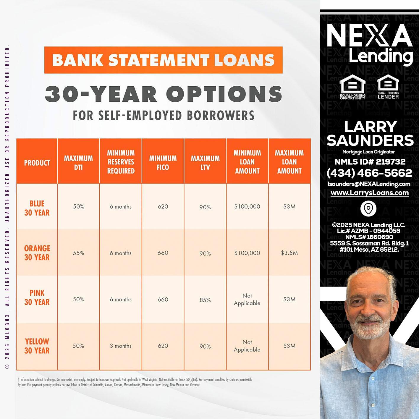 30 YEARS OPTIONS - Larry Saunders -Mortgage Loan Originator
