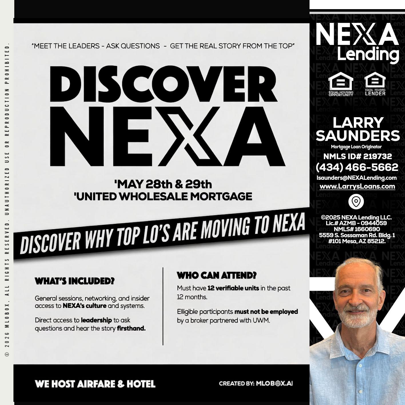 DISCOVER NEXA - Larry Saunders -Mortgage Loan Originator