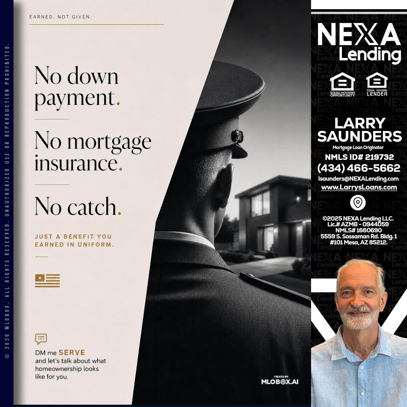 NO DOWN PAYMENT - Larry Saunders -Mortgage Loan Originator