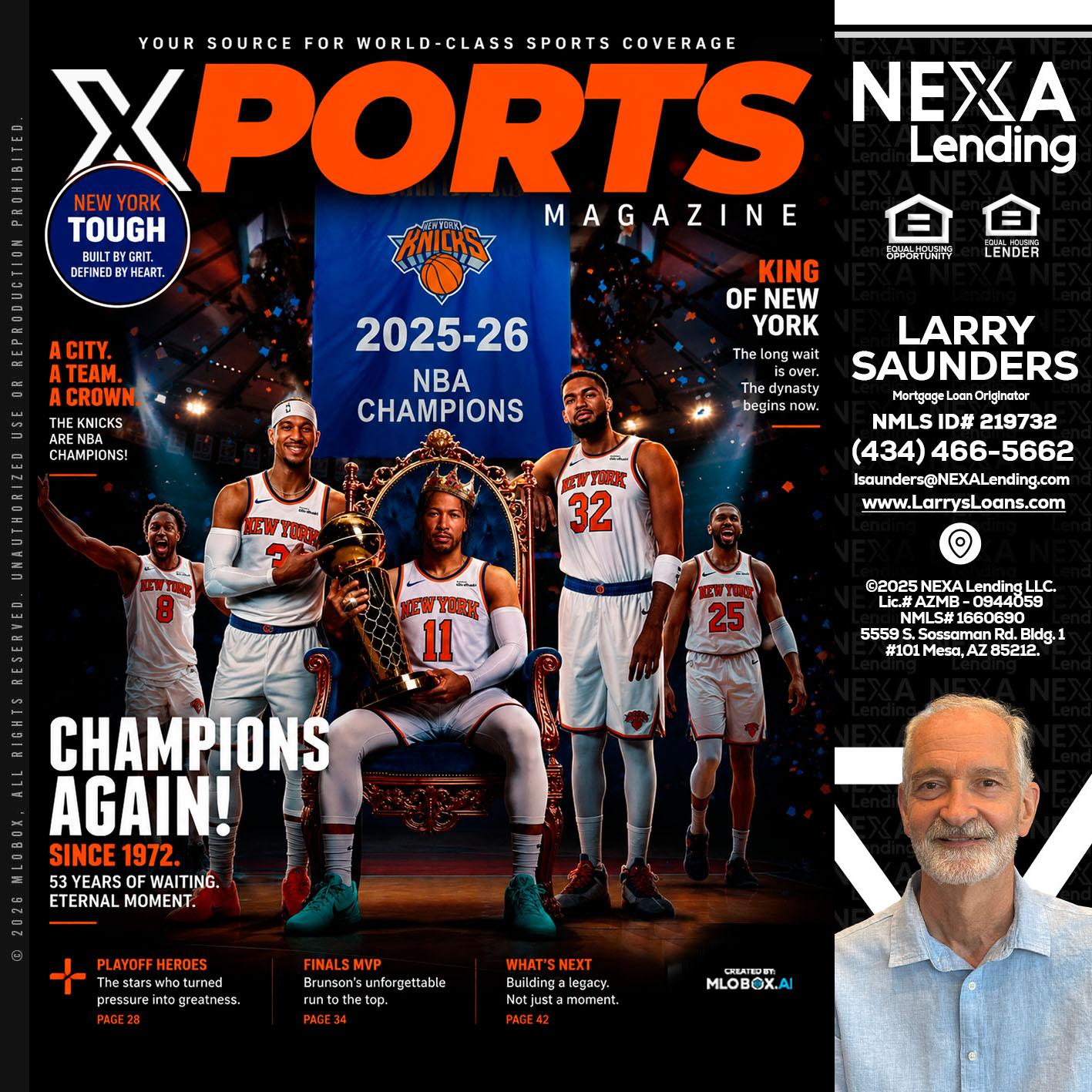 XPORTS MAGAZINE - Larry Saunders -Mortgage Loan Originator