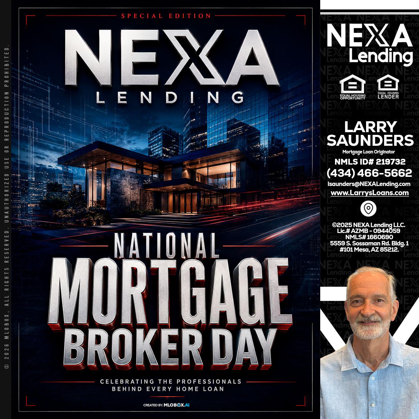 NATIONAL MORTGAGE BROKER DAY - Larry Saunders -Mortgage Loan Originator